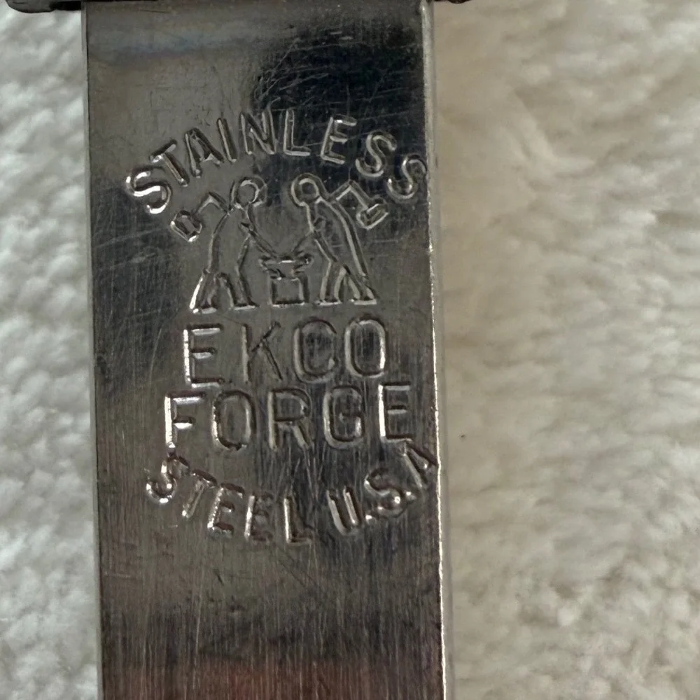 Vintage Set of 3 Ekco Forge Stainless Steel USA Spatula Turner Fork Black Handle